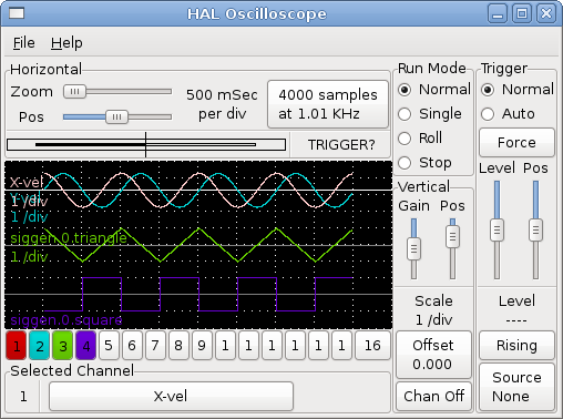 HAL Oscilloscope 모션 파형